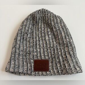 Love Your Melon Gray Ribbed Knit Beanie Hat 100% Cotton made in USA